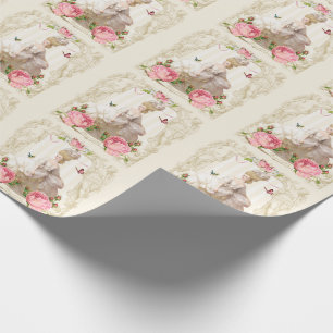 Marie Antoinette Wrapping Paper Pink Rose Frame
