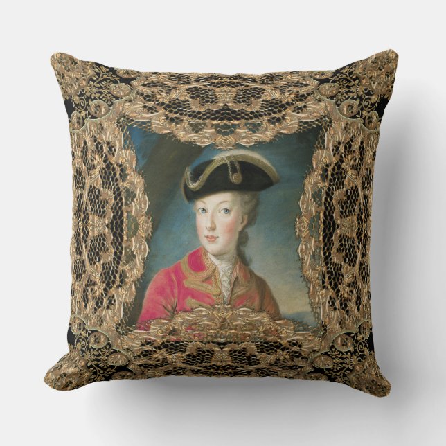 Marie Antoinette Youth Baroque Throw Pillow (Front)