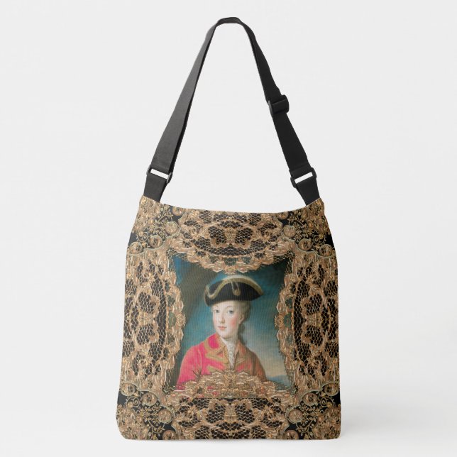 Marie Antoinette Youth Girly Baroque Crossbody Bag (Front)