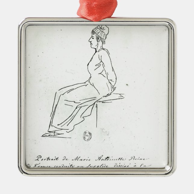 Marie-Antoinette's way to her execution Metal Ornament (Front)