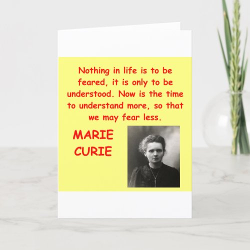 Marie Curie quote Card