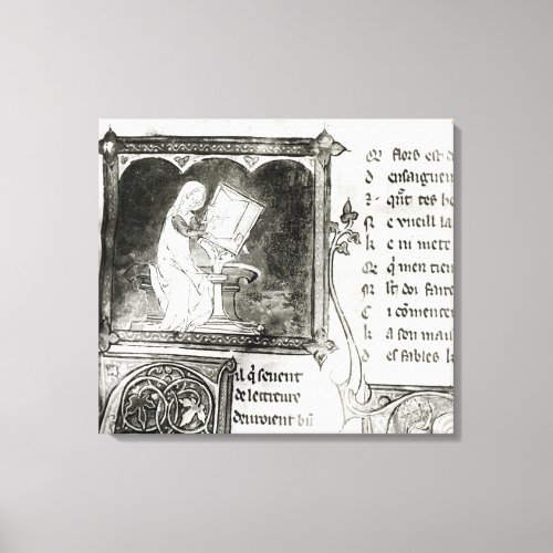 Marie de France  writing Canvas Print