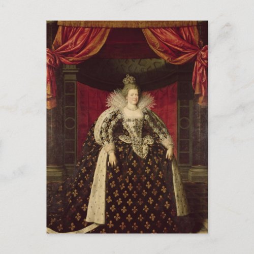 Marie de Medici  in Coronation Robes c1610 Postcard