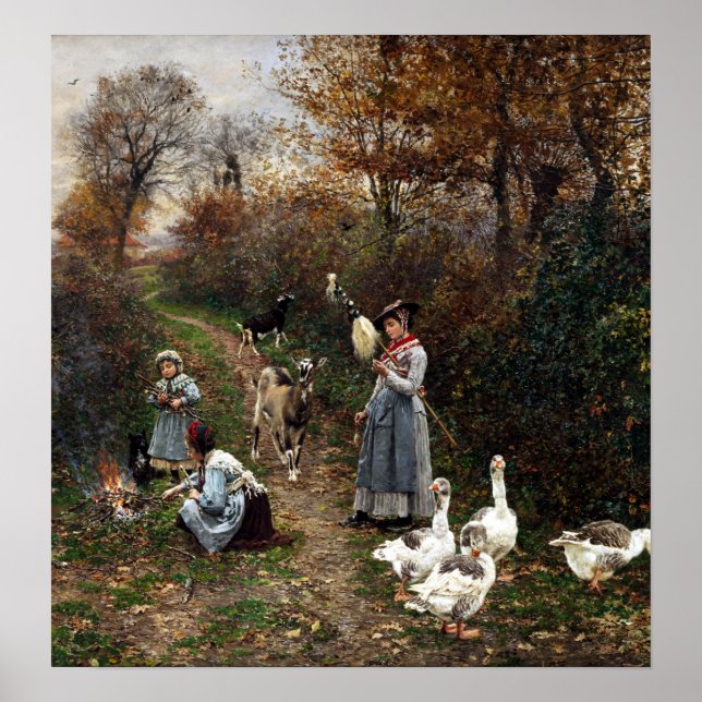 Marie François Firmin-Girard Shepherd Girl Poster (Front)