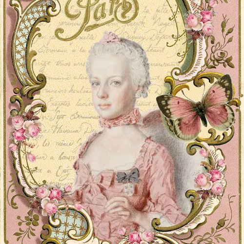 Marie in Pink French Paris Portrait Decoupage Tissue Paper