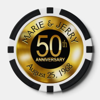 Marie & Jerry 50th Anniv 1968 Casino Chip by glamprettyweddings at Zazzle