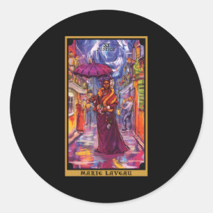 Marie Laveau Justice Tarot Card Voodoo Witch New O Classic Round Sticker