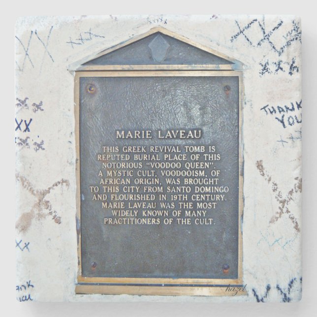 Marie Laveau Tomb,  Marie Laveau, New Orleans Stone Coaster (Front)
