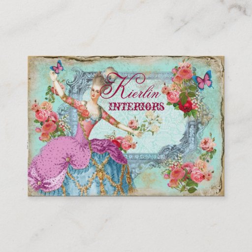 Customizable Marie Vintage Butterfly Business Card