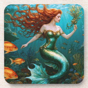 “Marielle” – Beautiful Dancing Mermaid Beverage Coaster