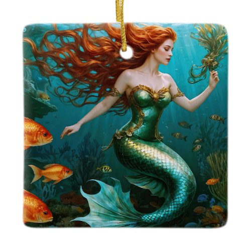 “Marielle” – Beautiful Dancing Mermaid Ceramic Ornament