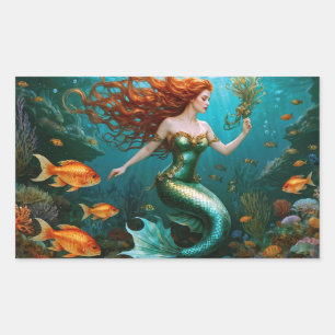 “Marielle” – Beautiful Dancing Mermaid Rectangular Sticker