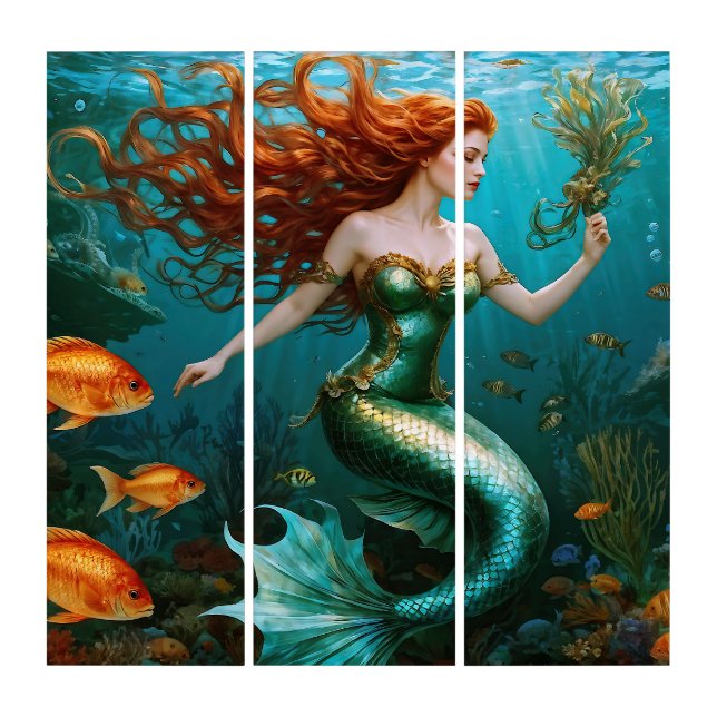 “Marielle” – Beautiful Dancing Mermaid Triptych (Front)