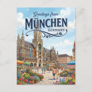 Marienplatz, Munich Germany Postcard