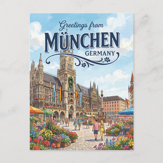 Marienplatz, Munich Germany Postcard (Front)