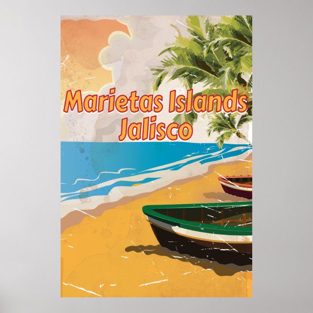 Marietas Islands, Jalisco vintage travel poster (Front)