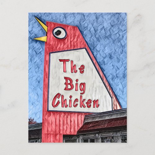 Marietta Georgia Big Chicken restaurant painting Postcard