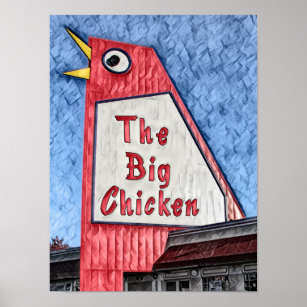 Marietta Georgia Big Chicken restaurant painting Poster