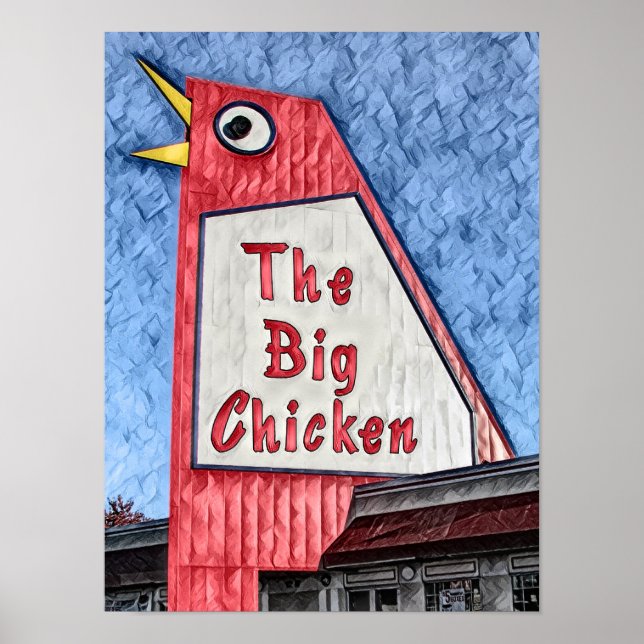 Marietta Georgia Big Chicken restaurant painting Poster (Front)