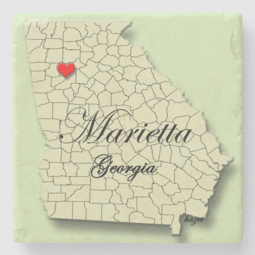 Marietta Georgia Map Marble Coasters