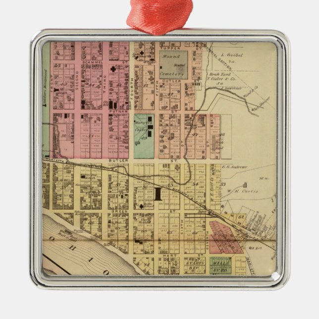 Marietta, Ohio Metal Ornament (Front)