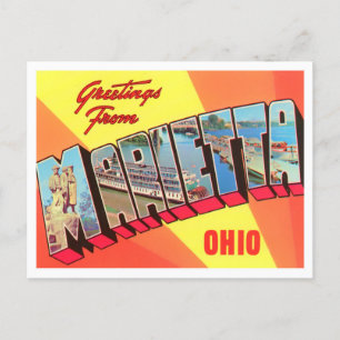 Marietta, Ohio Vintage Big Letters Postcard