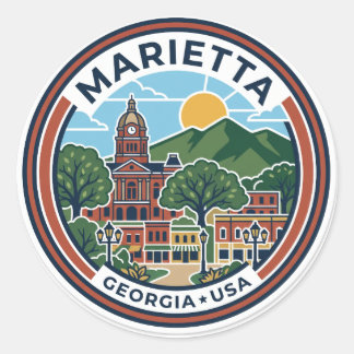 Marietta USA Classic Round Sticker