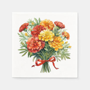 Marigold Bouquet Paper Napkins for Coctail & Party