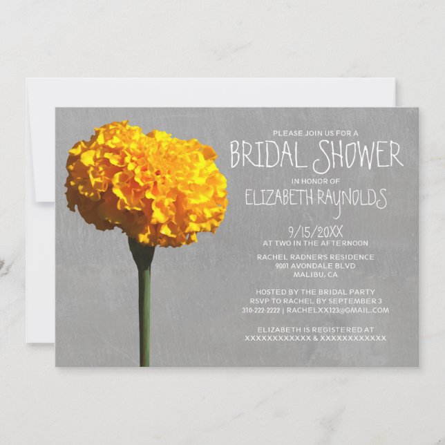 Marigold Bridal Shower Invitations (Front)
