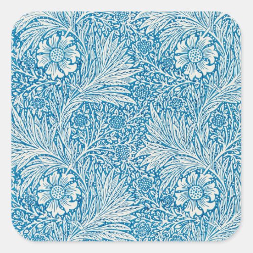 Marigold by William Morris Vintage Garden Flowers Square Sticker
