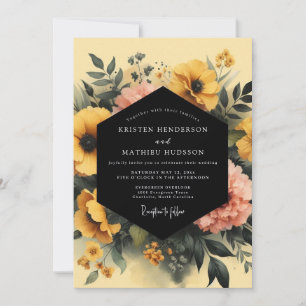 Marigold Charcoal Moody Wedding Invitation