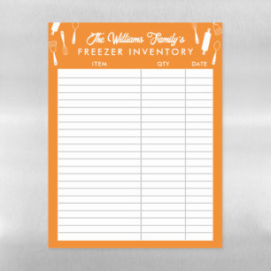 Marigold Cooking Tools Name Freezer Inventory Magnetic Dry Erase Sheet