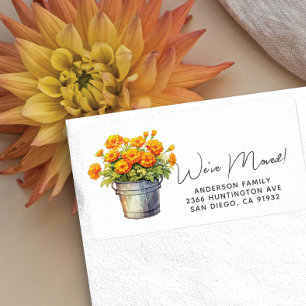 Marigold Floral Address Label