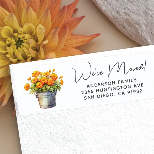 Marigold Floral Address Label