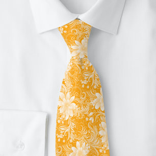 Marigold Floral Batik Neck Tie