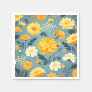 Marigold Floral Pattern Napkins