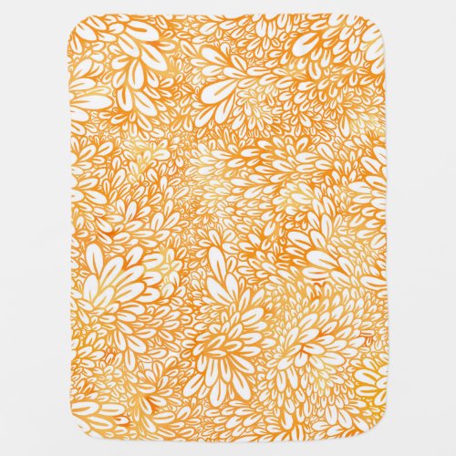 Marigold Floral Simple Orange Pattern Baby Blanket