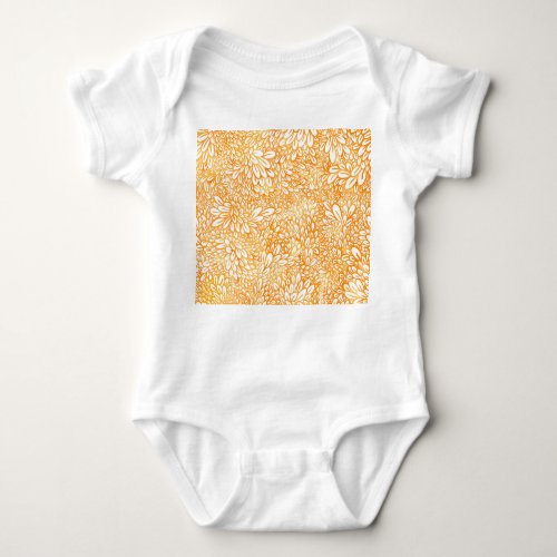 Marigold Floral Simple Orange Pattern Baby Bodysuit
