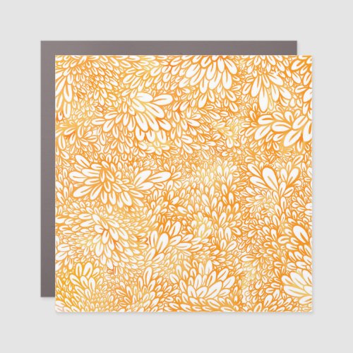 Marigold Floral Simple Orange Pattern Car Magnet