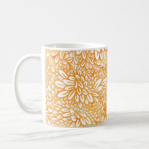 Marigold Floral Simple Orange Pattern Coffee Mug