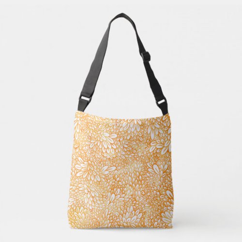 Marigold Floral Simple Orange Pattern Crossbody Bag