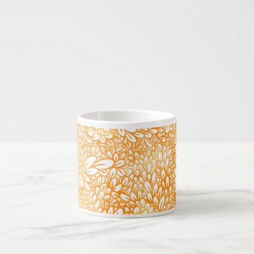Marigold Floral Simple Orange Pattern Espresso Cup