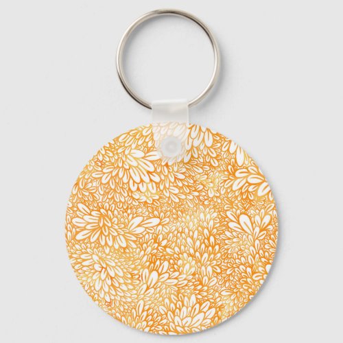 Marigold Floral Simple Orange Pattern Keychain
