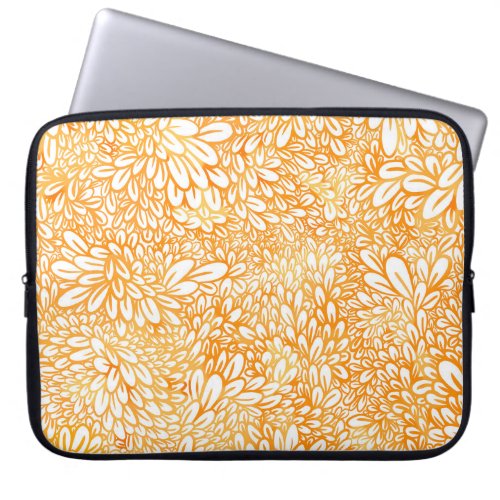 Marigold Floral Simple Orange Pattern Laptop Sleeve