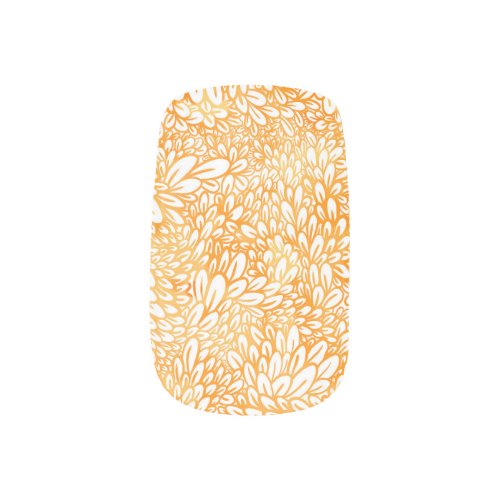 Marigold Floral Simple Orange Pattern Minx Nail Art