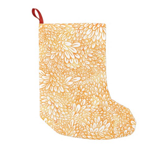 Marigold Floral Simple Orange Pattern Small Christmas Stocking