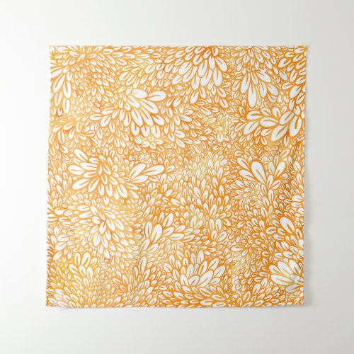 Marigold Floral Simple Orange Pattern Tapestry