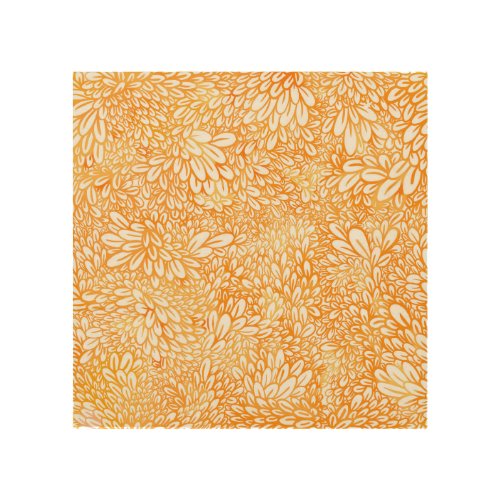 Marigold Floral Simple Orange Pattern Wood Wall Art
