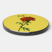 Marigold Flower Botanical Bloom Drawing Name Wireless Charger (Front 2)