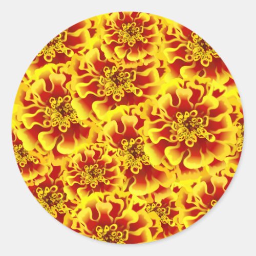 Marigold Flower Classic Round Sticker